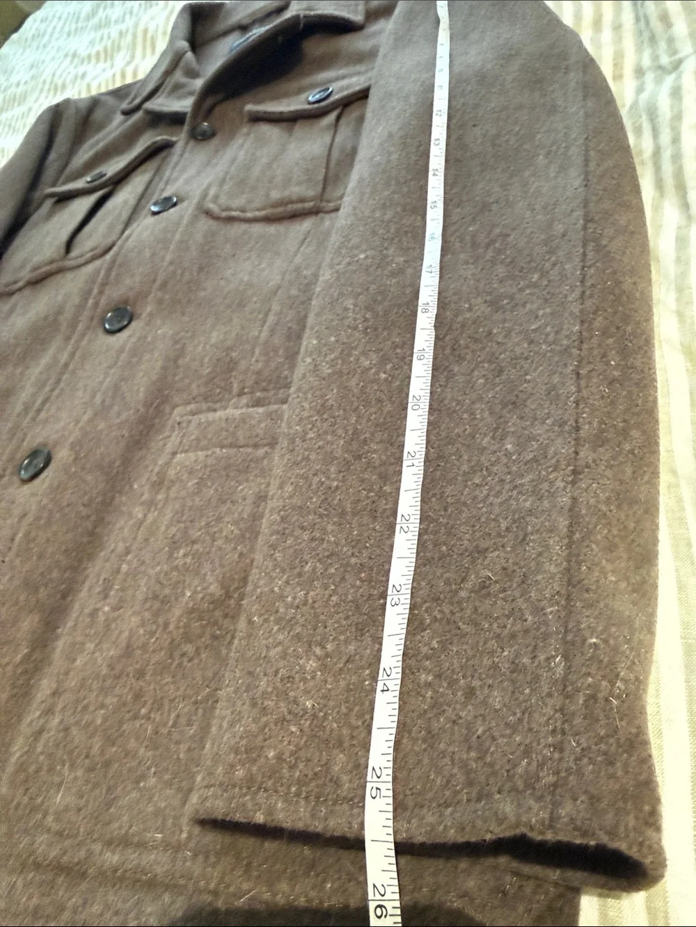 Banana Republic Men's Brown Wool-Blend Pea Coat
